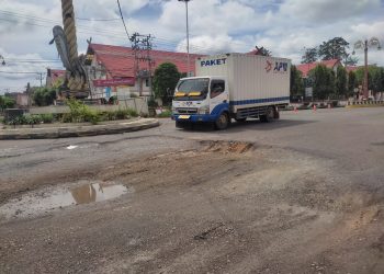 Lokasi jalan rusak di Kota Muara Bulian Batanghari. Foto: LAN