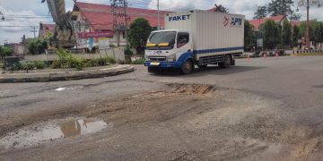 Lokasi jalan rusak di Kota Muara Bulian Batanghari. Foto: LAN