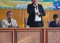 Robbi Ramadhan (tengah) menyampaikan kata sambutan usai terpilih. Foto: IST