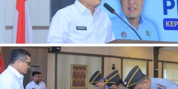 Kanwil Ditjenpas, Hidayat saat menyampaikan kata sambutan, serta para UPT teken perjanjian kerjasama dan pakta Integritas
