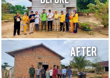 Ivan Wirata saat mengunjungi warga yang mendapat program bedah rumah. FOTO: IST