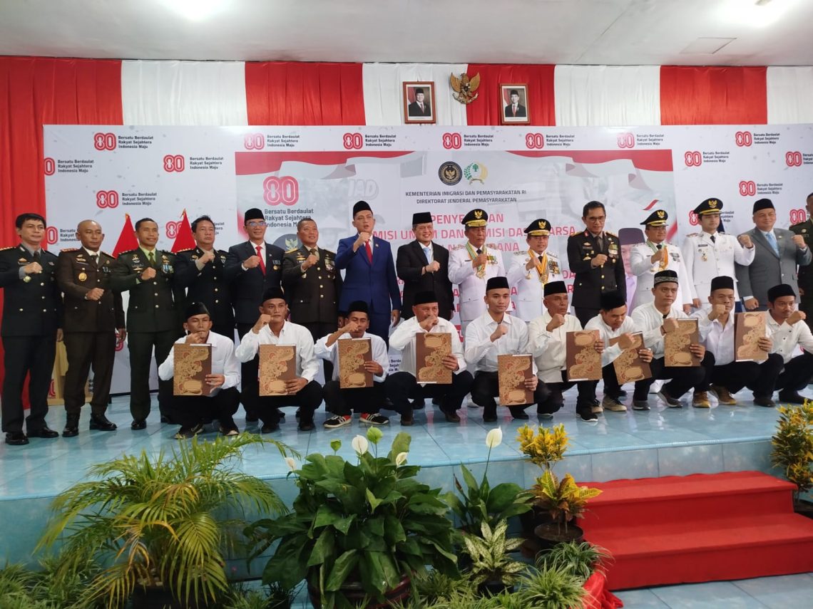 Usai penyerahan remisi kepada warga binaan di Lapas Kelas II A Jambi. FOTO: IST