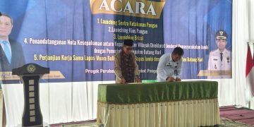 Penandatangan MoU dan PKS antara Ditjenpas Jambi dan Pemkab Batang Hari. FOTO: OYI