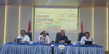 Paparan BPS Provinsi Jambi Terkait Laju Ekonomi Jambi. FOTO: IST