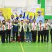 Berfhoto bersama dewan hakim, juri, panitia pelaksana dan pemenang di penutupan Kejurprov Drum Band Tahun 2025. FOTO: UCUP