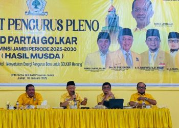 Ketua Cek Endra, Ivan Wirata Saat Memimpin Rapat Pleno Perdana Pasca Terima SK.FOTO: UCUP