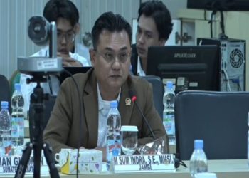 DPD RI Dapil Jambi, Sum Indra Saat Menyampaikan aspirasi di RDP bersama Wamen Imipas. FOTO: IST