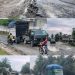 Beberapa spot jalan rusak dan berlubang di Desa Tanjung Pucuk Jambi, tepatnya di Jalan Padang Lamo Kecamatan VII Koto Kabupaten Tebo. FOTO: IST