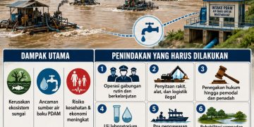 Grafik yang menunjukkan PETI mengancam Sungai Batanghari. FOTO: IST