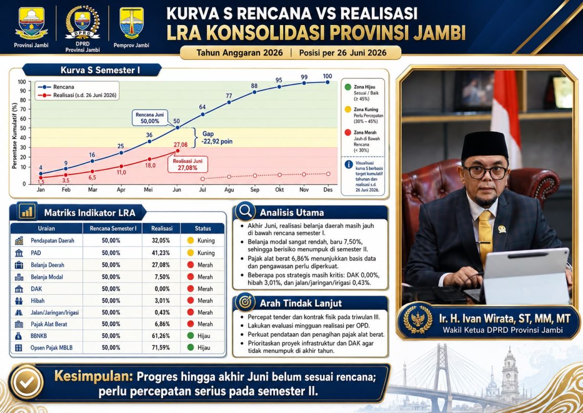 Grafis yang menunjukkan penyerapan dana APBD Provinsi Jambi. FOTO: IST