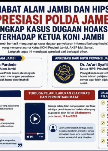 Sahabat Alam Jambi dan HIPSI Apresiasi Kinerja Polda Jambi Atasi Kasus Hoaks Ketua KONI Provinsi Jambi. FOTO: IST