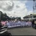 Aksi massa longmarch ke Kantor DPRD Provinsi Jambi. FOTO: OYI