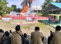 Saat simulasi pemadaman api oleh fireground. FOTO: IST