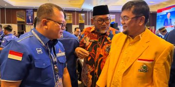 Sekretaris DPD Golkar Provinsi Jambi Ivan Wirata hadir pada Musda ke V Partai Demokrat Jambi. FOTO: UCUP