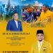 Sekretaris Golkar Jambi, Ivan Wirata mengucapkan selamat atas terpilihnyo Ahmad Fauzi secara aklamasi sebagai ketua DPD Partai Demokrat Jambi. FOTO: UCUP
