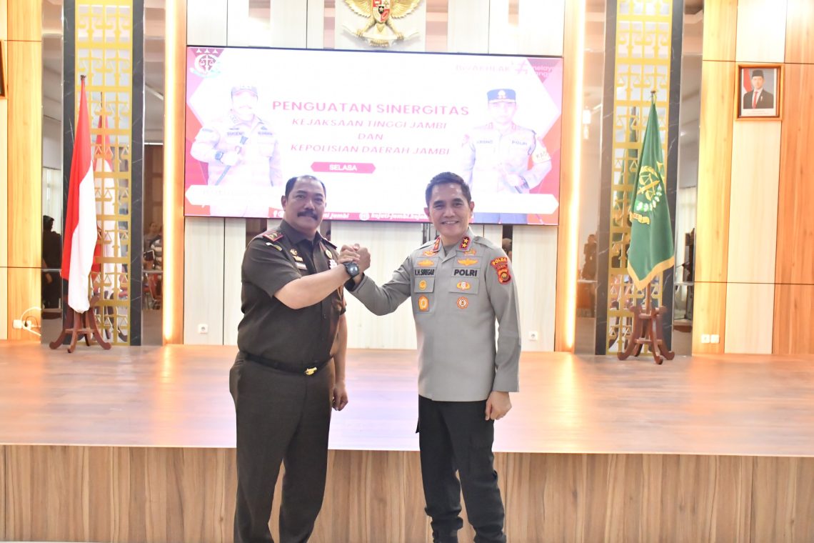 Sinergi antara Kejati dan Polda Jambi untuk penegakan KUHP dan KUHAP di Jambi. FOTO: IST