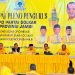 H Cek Endra saat memimpin rapat persiapan Rakerda, Bimtek dan Pelantikan pengurus Golkar Provinsi Jambi didampingi oleh Sekretaris Ivan Wirata dan Bendahara serta ketua harian. FOTO: UCUP