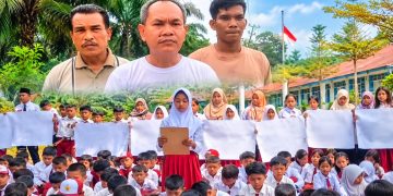 Depati Orik menjelaskan situasi bahwa tidak ada pemugaran sekolah walaupun ada eksekusi. FOTO: LAN