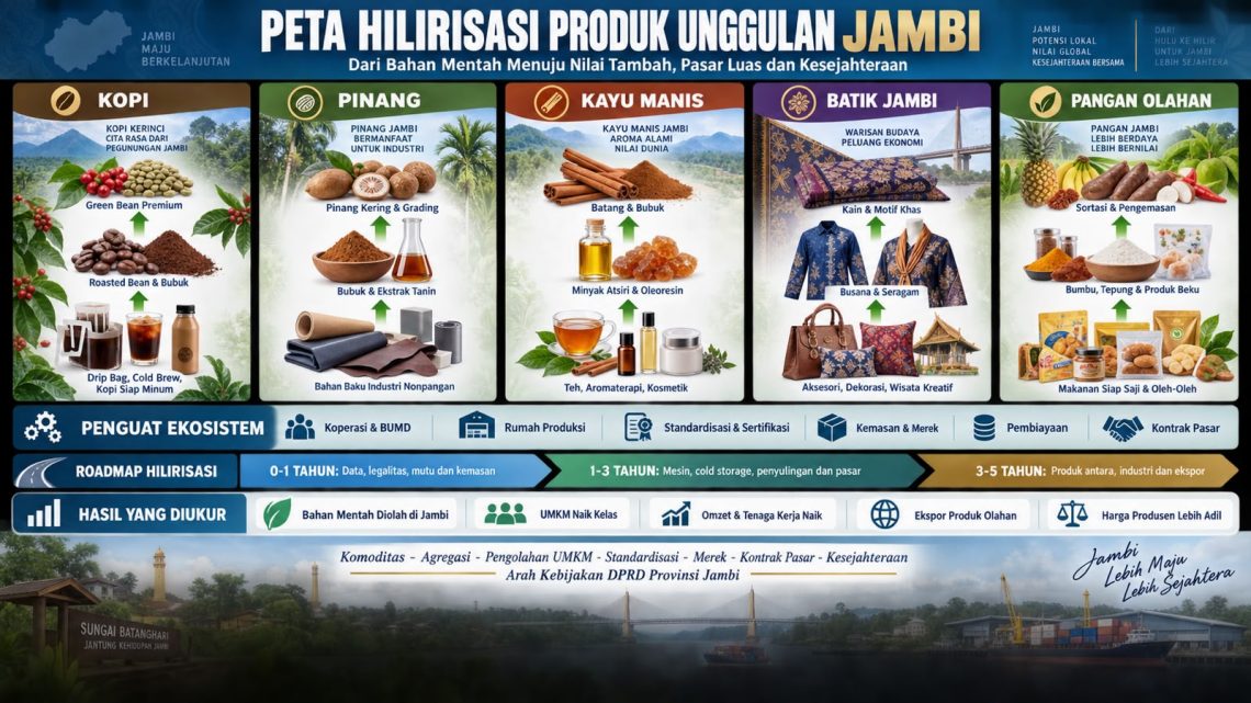 Peta hilirisasi produk unggulan di Provinsi Jambi. FOTO: IST