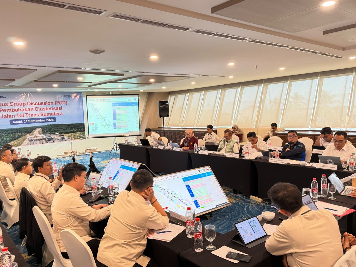 FGD yang dihadiri oleh ketua MTI Jambi, unsur pengambil kebijakan, BPJT, kementerian PU dan Hutama Karya. FOTO: UCUP
