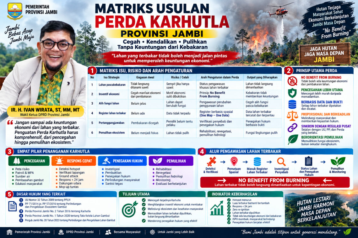 Flyer matrik usulan Ranperda Karhutla. FOTO: IST