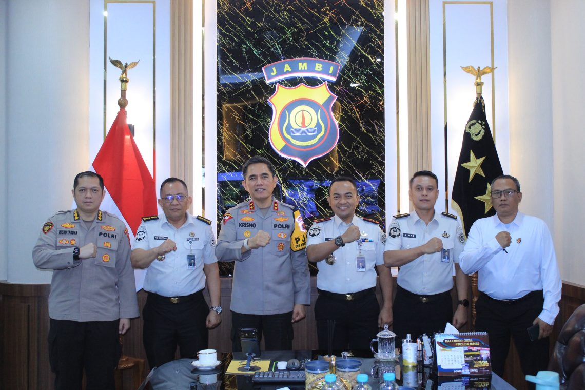 Kanwil Ditjenpas Jambi dan Polda Jambi Perkuat Sinergi, Bahas Rencana MoU Dukungan Pemasyarakatan. FOTO: IST