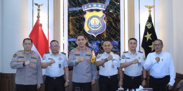 Kanwil Ditjenpas Jambi dan Polda Jambi Perkuat Sinergi, Bahas Rencana MoU Dukungan Pemasyarakatan. FOTO: IST