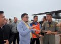 Rombongan Pansus Karhutla yang dipimpin Ivan Wirata kunjungi lokasi Operasi Modifikasi Cuaca (OMC) di Pangkalan TNI AU Sri Mulyono Herlambang, Palembang. FOTO: UCUP