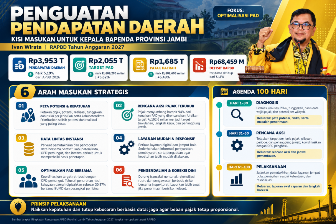 Flyer yang menunjukkan rencana peningkatan kinerja Kepala Bappenas Provinsi Jambi. FOTO: OYI